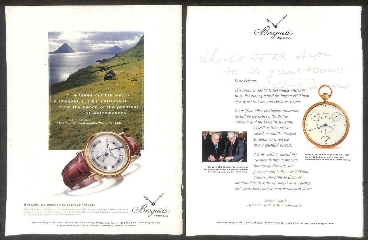 Vintage Breguet Watch Magazine Advertisement Print Ad x 12 (P921)