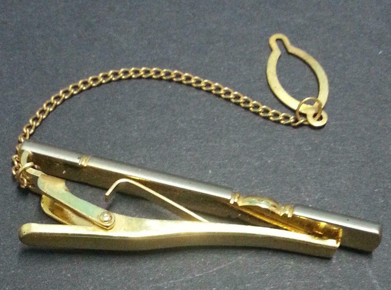 No Brand Rare Singapore Gold & Silver Tone Men's Tie Clip (B300)