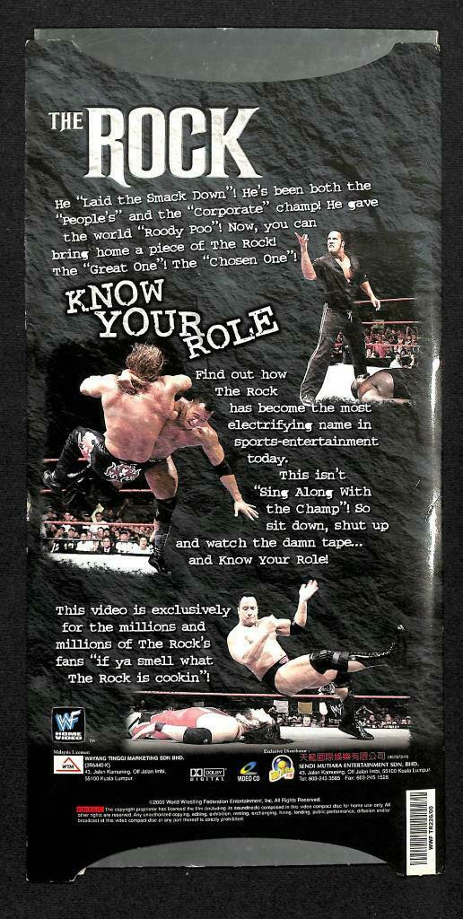 WWE WWF Wrestling The ROCK Know Your Role Malaysia 3x VCD Video CD OOP (A1414)