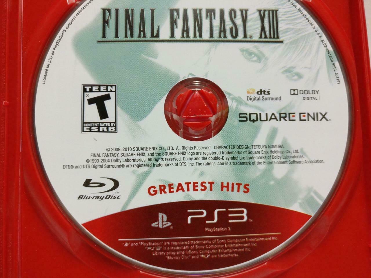 Sony PlayStation3 PS3 Final Fantaxy XIII 2010 Game Disc w/ Booklet (GA388)