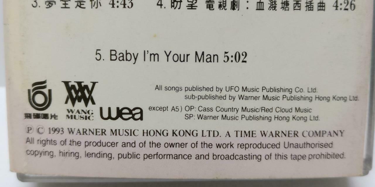 Taiwan Dave Wang Jie 王杰 王傑 她 1993 Mega Rare Singapore Chinese Cassette (CT375)