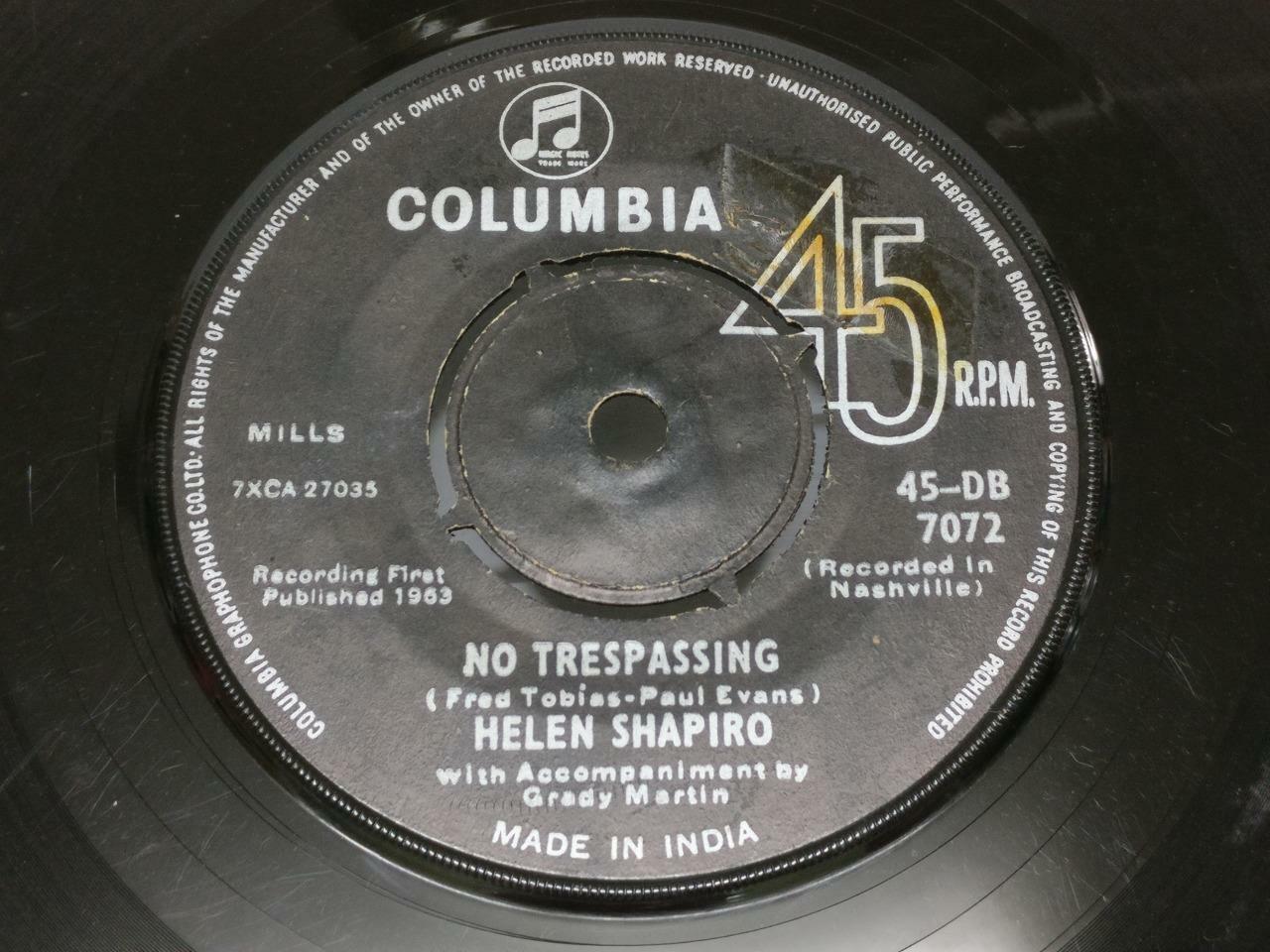 Helen Shapiro No Trespassing 1963 Columbia Rare India 7" EP English (EP003)
