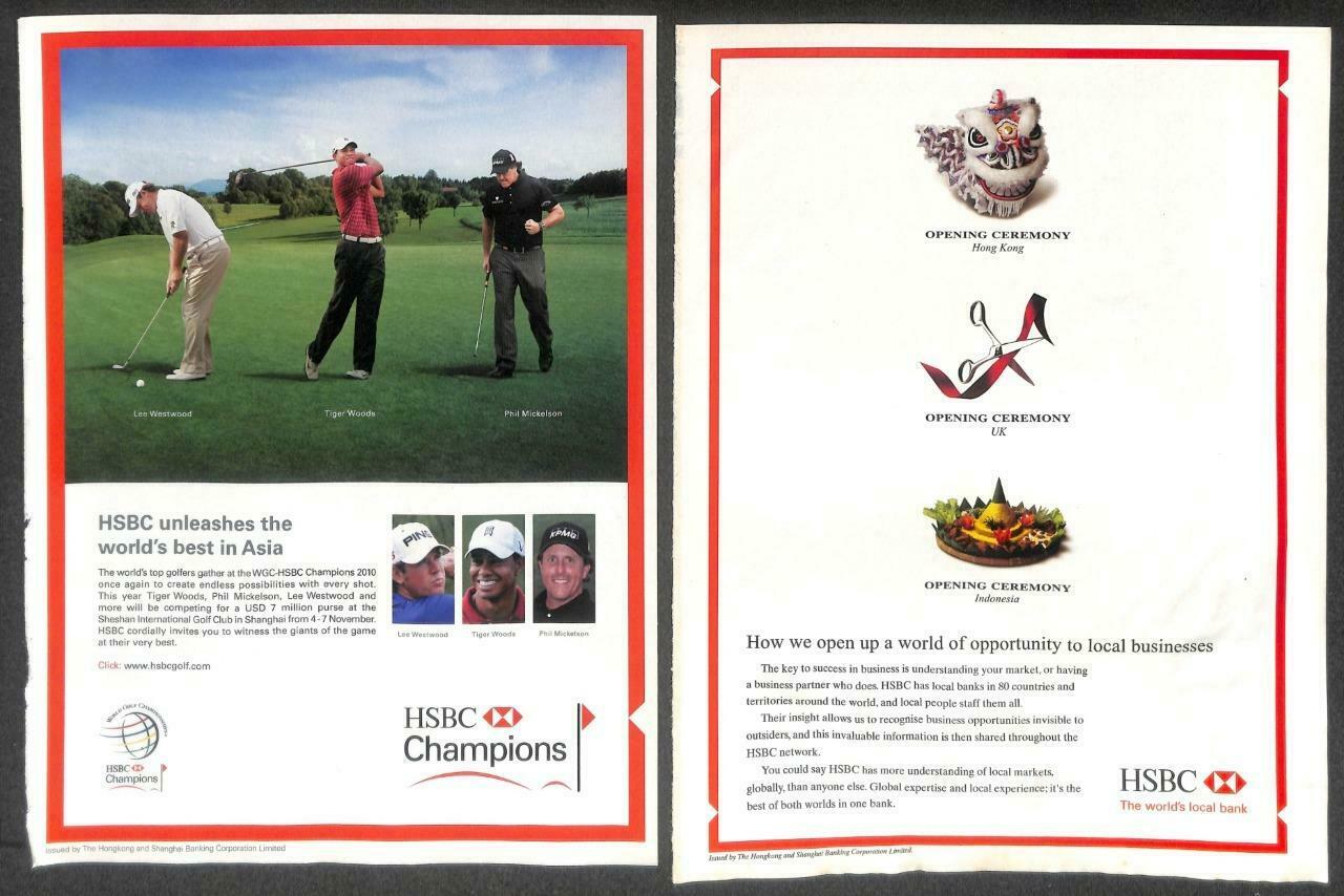 Vintage HSBC Bank Tiger Woods Magazine Advertisement Print Ad x 13 (P903)