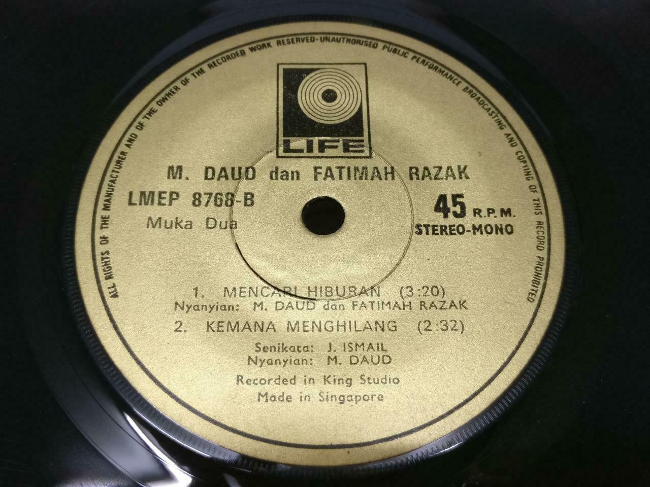 Malay M. Daud Fatimah Razak & Dom Aeina Band Psych Garage Singapore EP 7" EP397