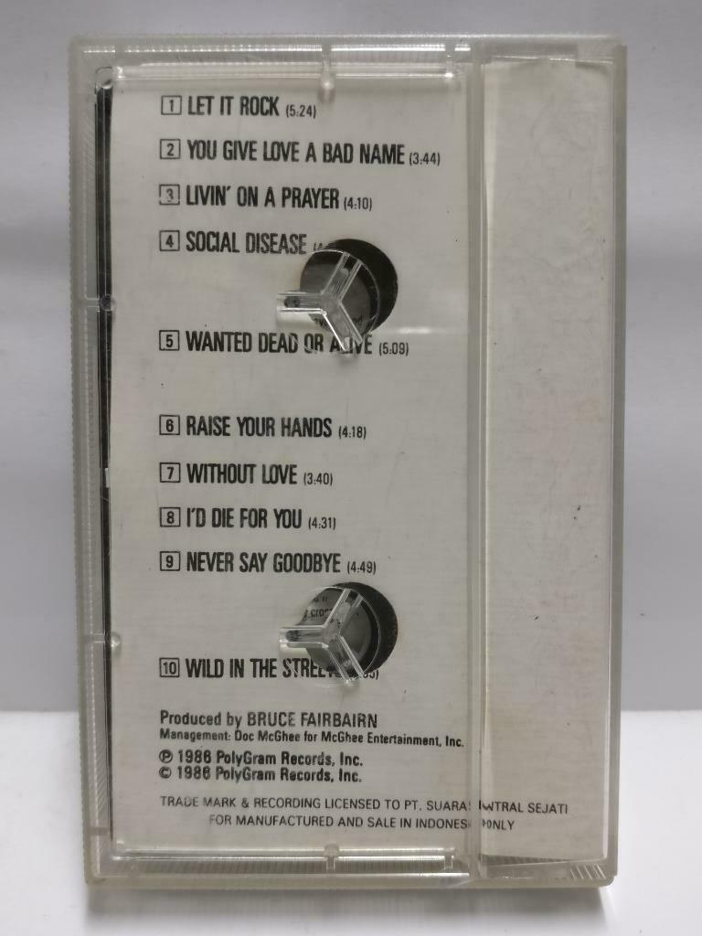 Bon Jovi Slippery When Wet 1986 Mega Rare Indonesia Only English Cassette CT518