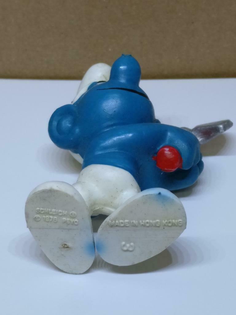 Vintage The Smurfs Axe Miniature Figurine 1976 Peyo Hong Kong x1 Piece (A1777)
