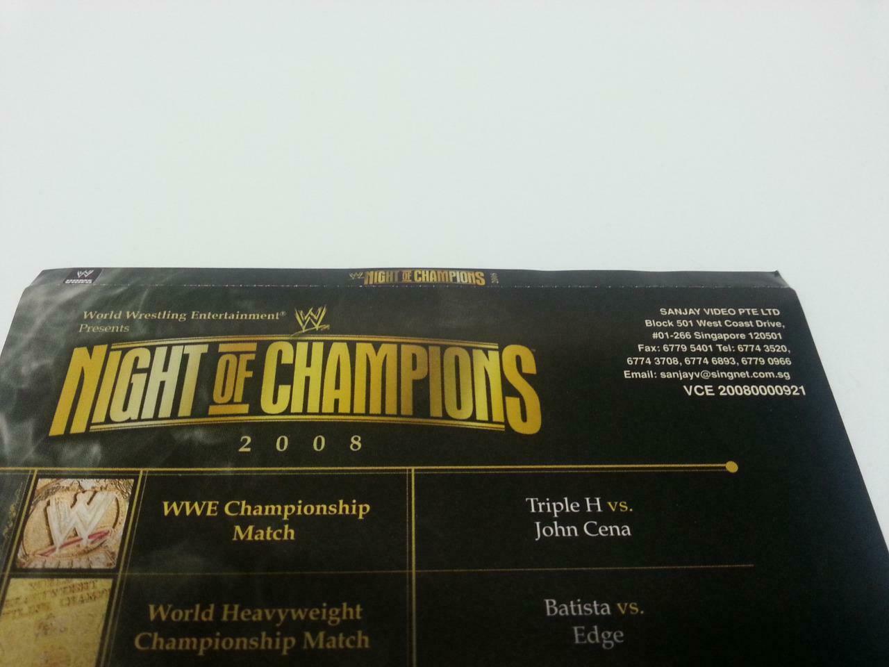 WWE WWF Wrestling Night Of Champions 2008 Singapore Only 4x VCD OOP (A835)