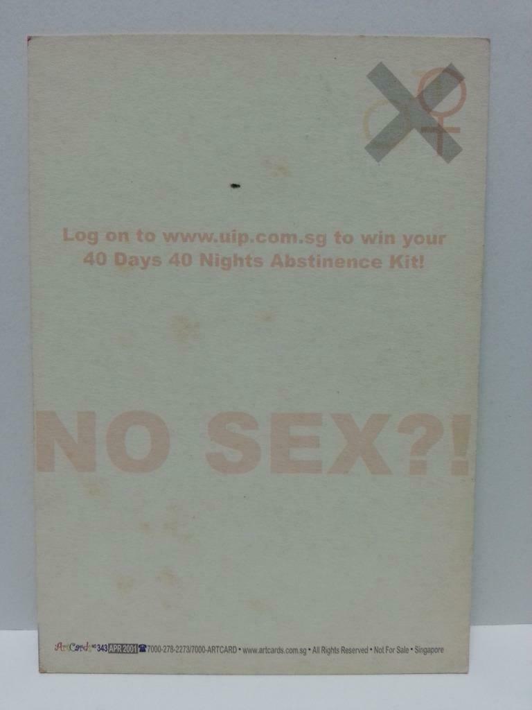 40 Days And 40 Nights Josh Hartnett Movie Poster On Singapore Postcard (AC026)