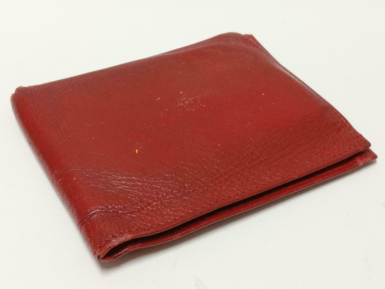 Vintage Rolex Red Leather Bi-Fold Wallet 60.02.55 F/S (A2430)