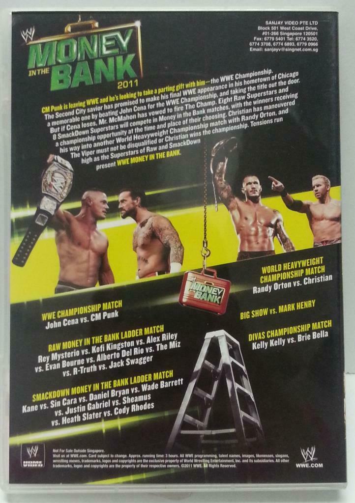 WWE WWF CM Punk Wrestling Money In The Bank 2011 Singapore Only DVD (A728)
