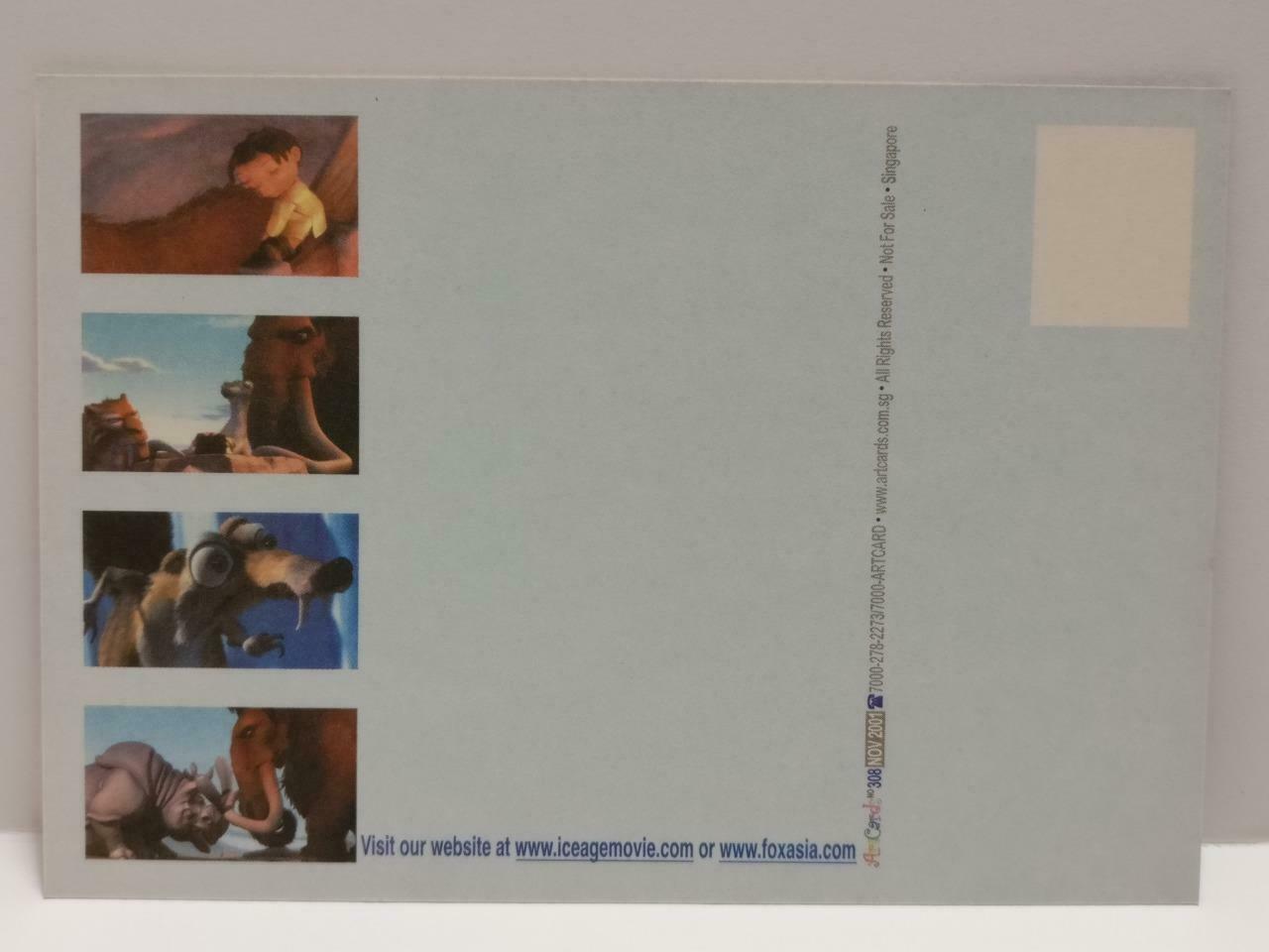 LUCKYPIGEON888 Movie Ice Age Squirrel Cartoon 2001 Singapore Postcard (E0331)