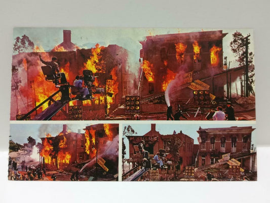 Vintage TV Movie The Immigrants Behind-The-Scene House On Fire USA Postcard P711