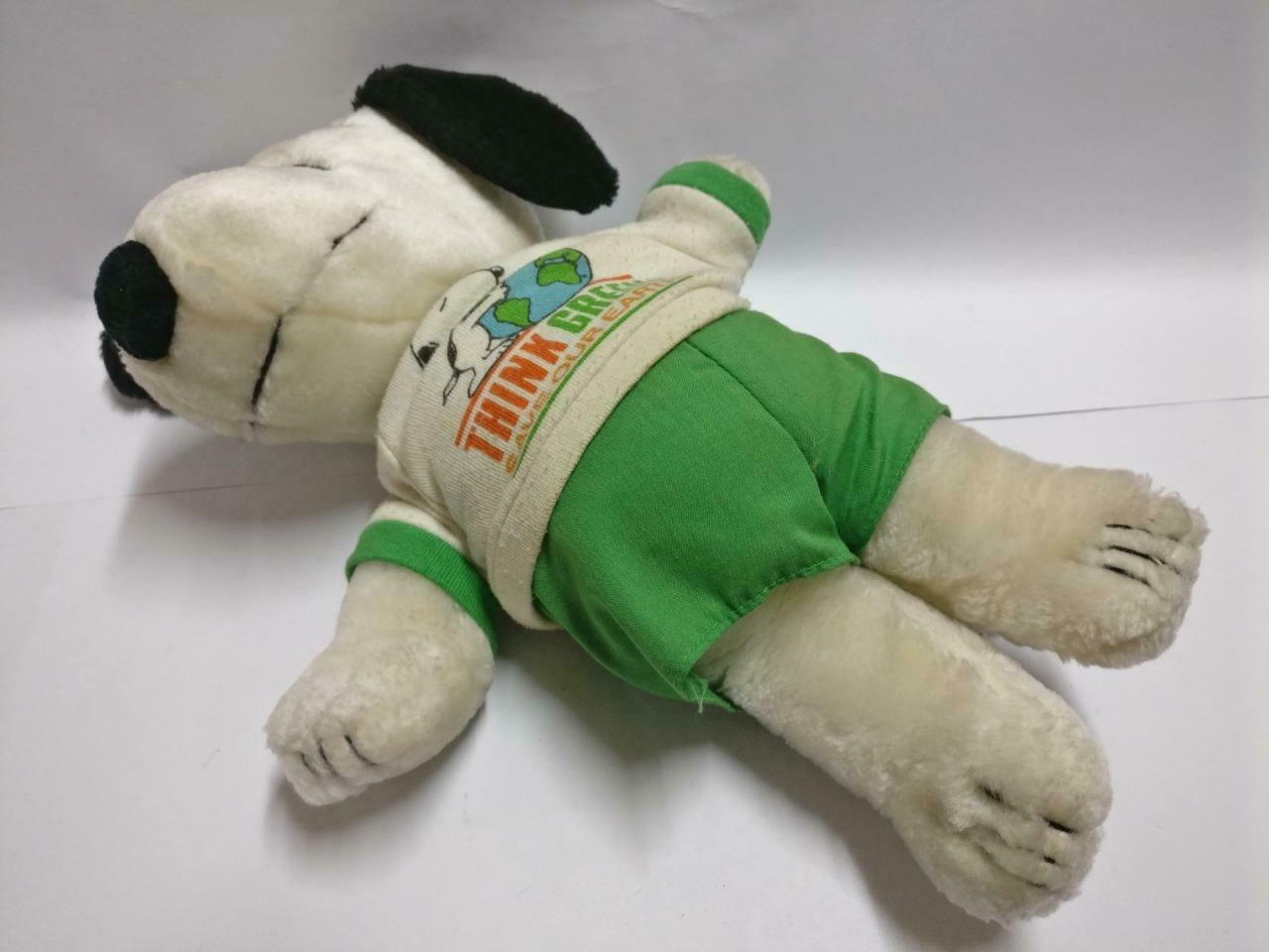 Rare Snoopy Think Green Save Our Earth 9" Cute Plush Dog Soft Toy F/S (PTY092)