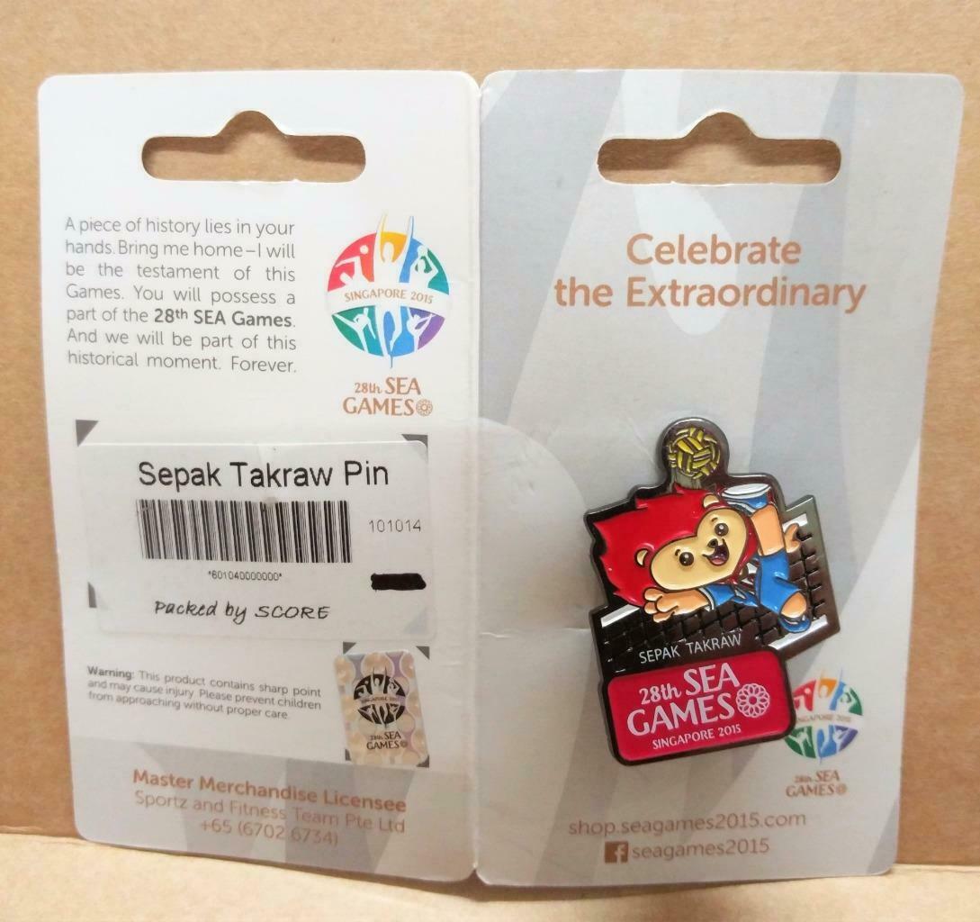 LP888 Singapore 28th Olympic Sea Games 2015 Pin Badge Button Souvenir Takraw A1320