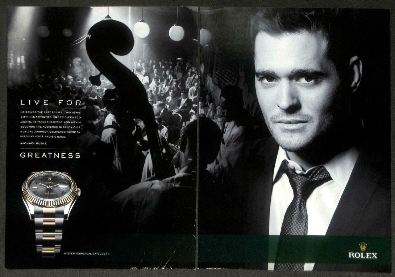 Vintage 2011 Rolex Watch Michael Bublé Magazine Advertisement Print Ad x 2 P959