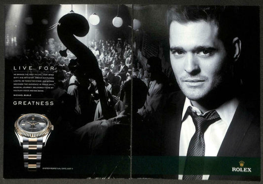 Vintage 2011 Rolex Watch Michael Bublé Magazine Advertisement Print Ad x 2 P959