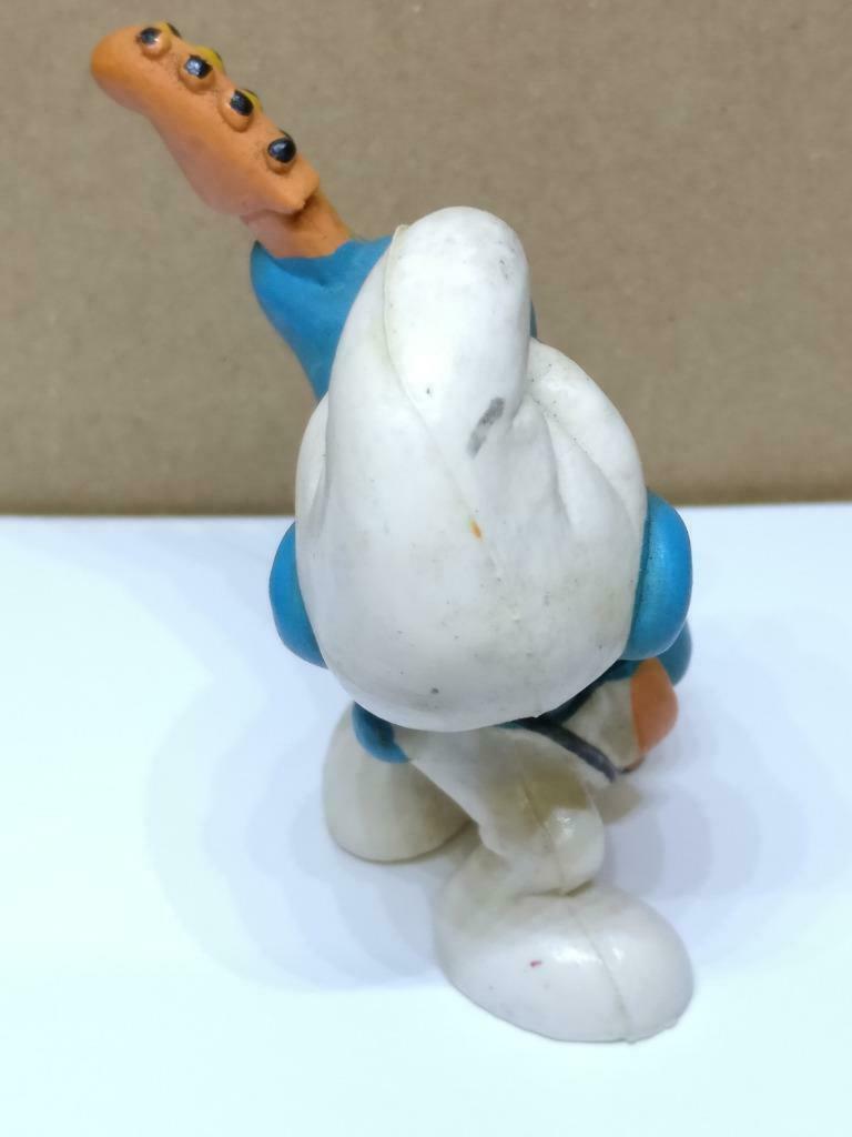 Vintage The Smurfs Guitar Miniature Figurine Peyo W. Germany x1 Piece (A1776)