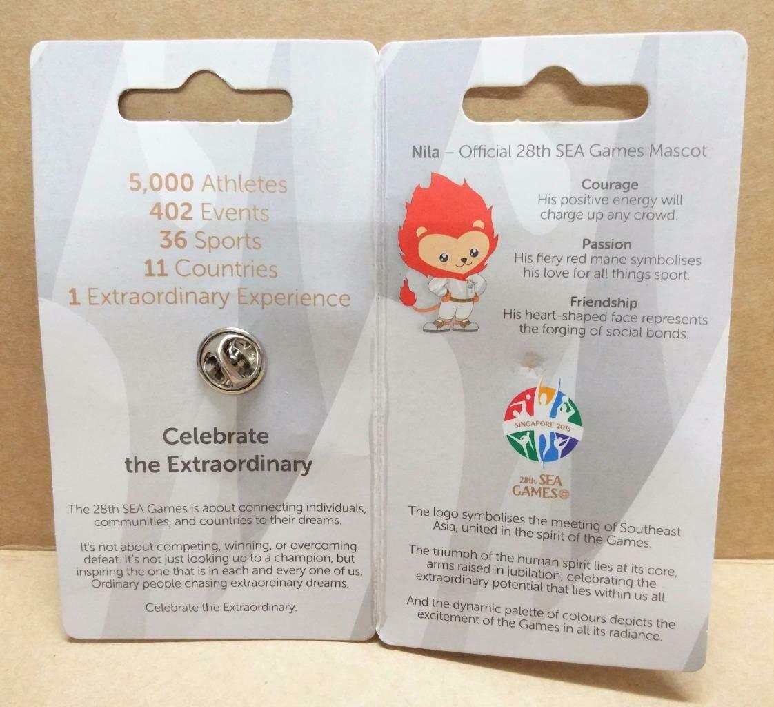 LP888 Singapore 28th Olympic Sea Games 2015 Pin Badge Button Souvenir Takraw A1320