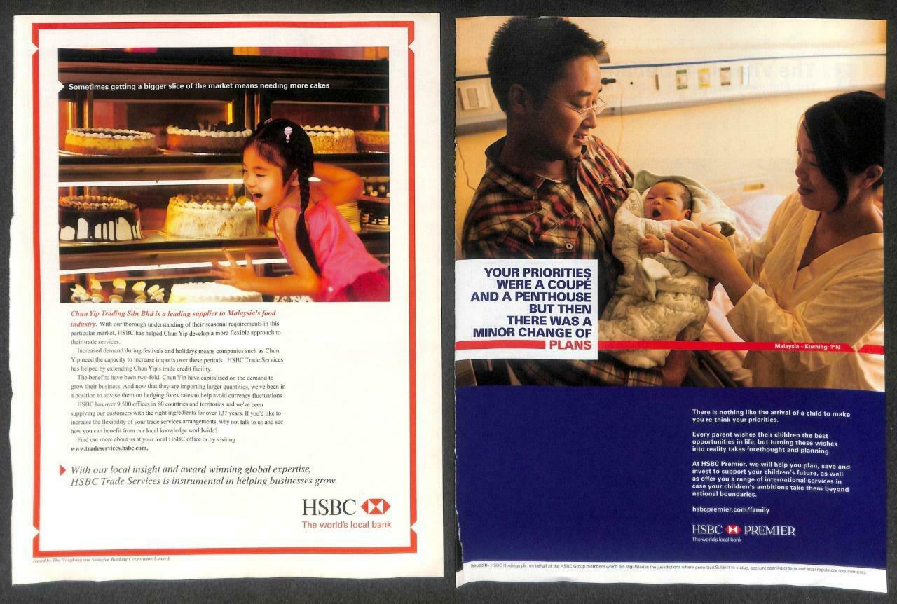 Vintage HSBC Bank Tiger Woods Magazine Advertisement Print Ad x 13 (P903)