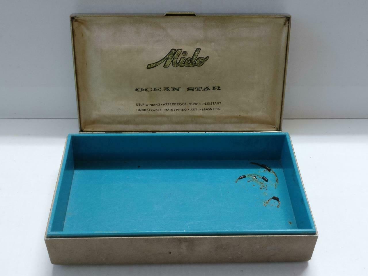 Vintage Mido Watch Ocean Star Metal Empty Box Defective Need Repair parts BX019