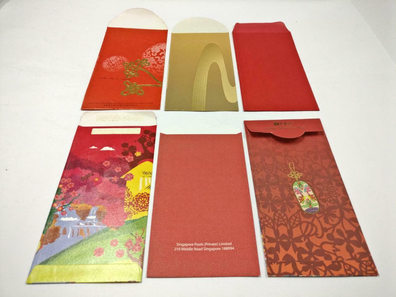 12 pcs Chinese New Year Red Packet Cute Girl Ox Koi Flowers Orange Ingot (C2225)