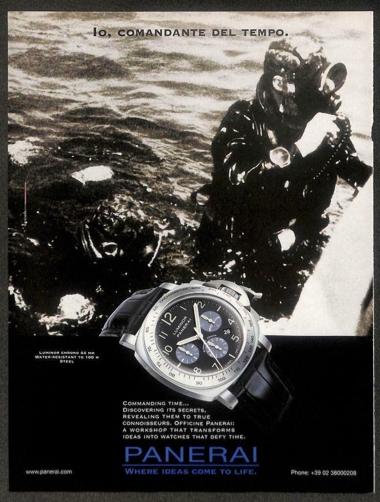 Vintage Panerai Luminor Marina Watch Magazine Advertisement Print Ad x 3 (P913)