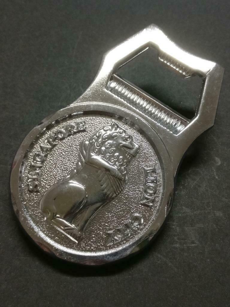 LP888 Rare Vintage Singapore Lion City Souvenir Metal Bottle Opener F/S B968 *2