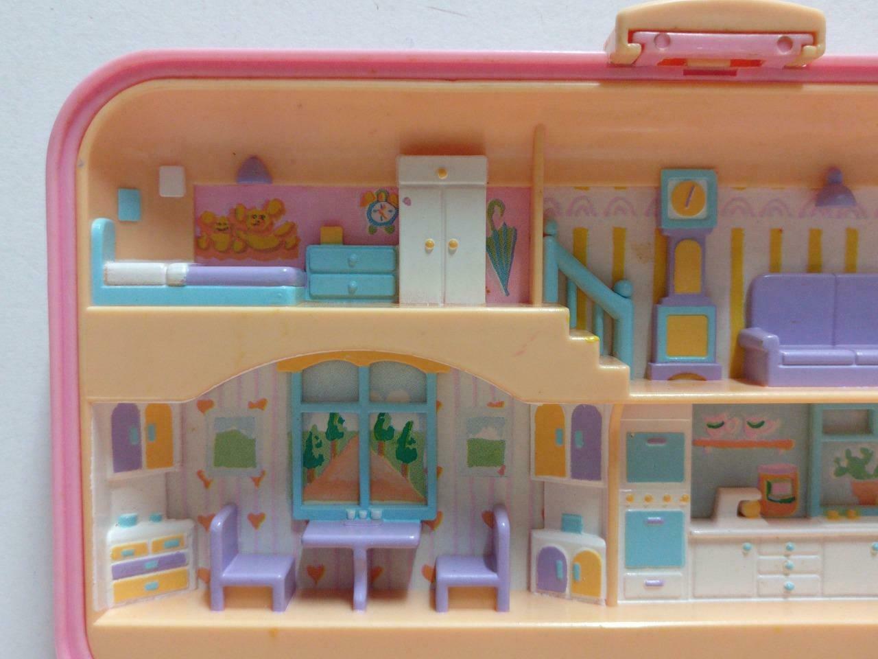 Vintage Polly Pocket 1990 Bluebird Rectangle Pink Compact Only (FTY074)
