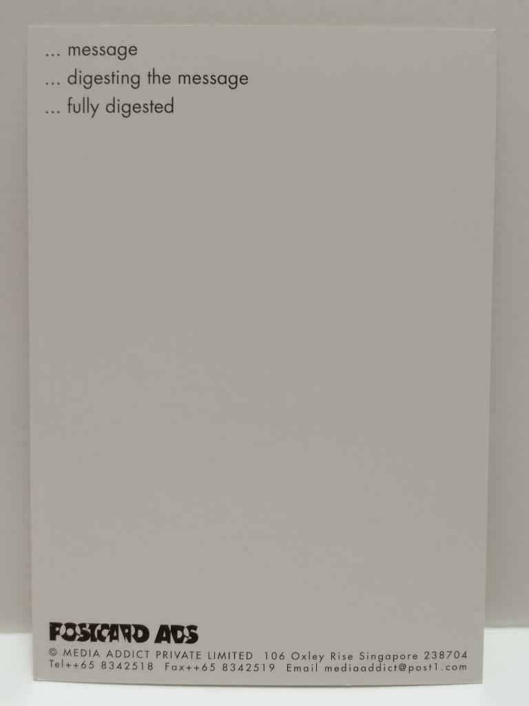 LUCKYPIGEON888 Yellow Banana Skin Fruit Singapore Media Advert Postcard (E0156)