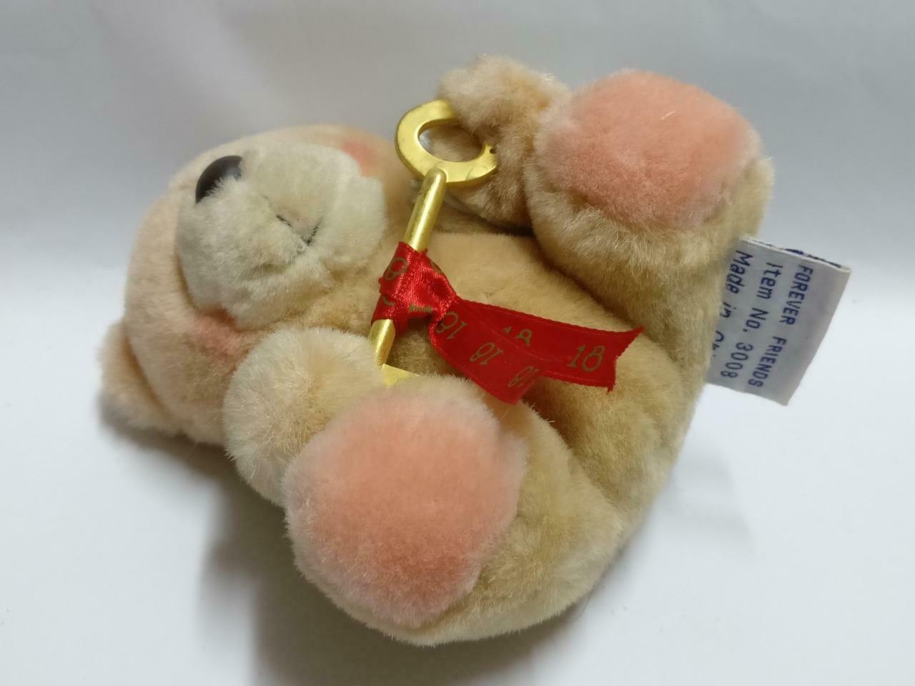 Rare Forever Friends Bear 18th Birthday Key W/Tag 5" Plush Soft Toy F/S (PTY125)