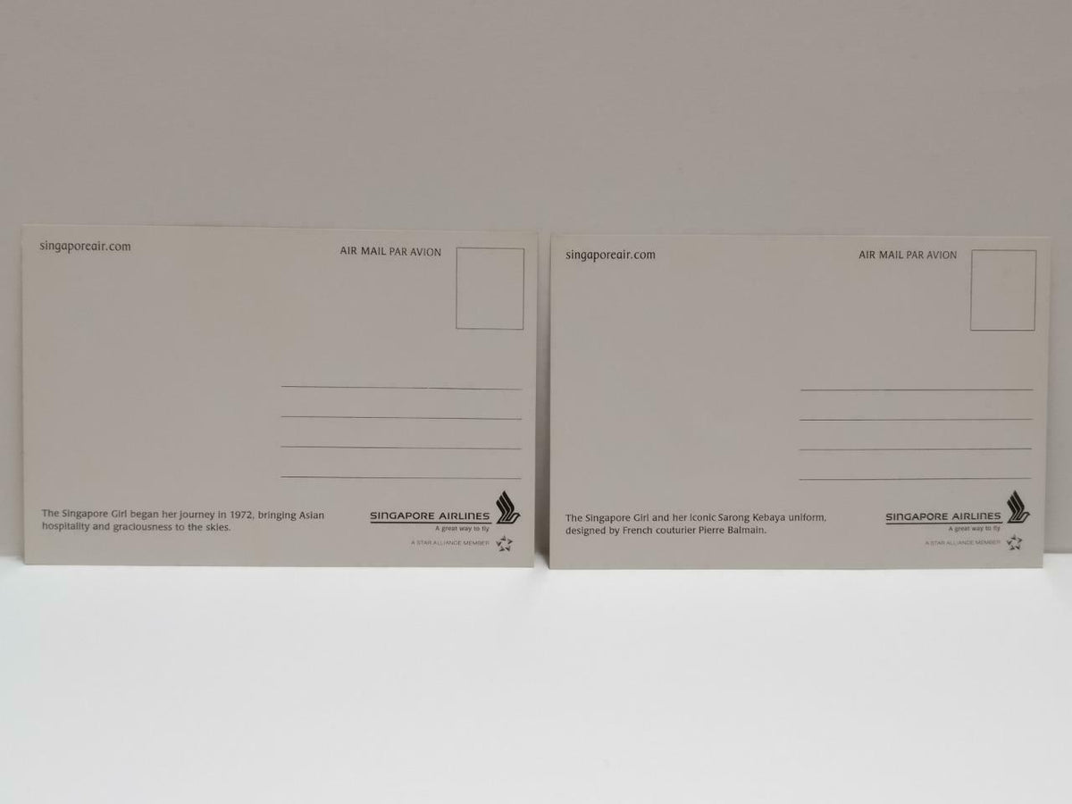 LUCKYPIGEON888 Singapore Airlines SIA Pretty Girls Postcard Set Of 2 (E0450)