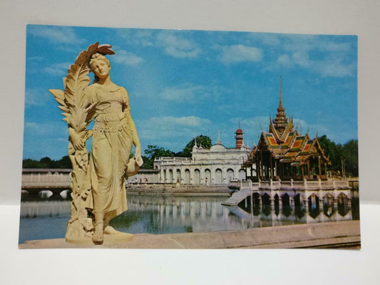 Vintage Thailand The Aisawan-thipya-at Pavilion Royal Palace Color Postcard P642