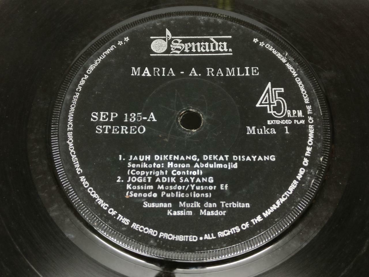 Malaysia Malay A. Ramlie & Maria Psych Garage Singapore 7" 45 Rpm EP (EP405)
