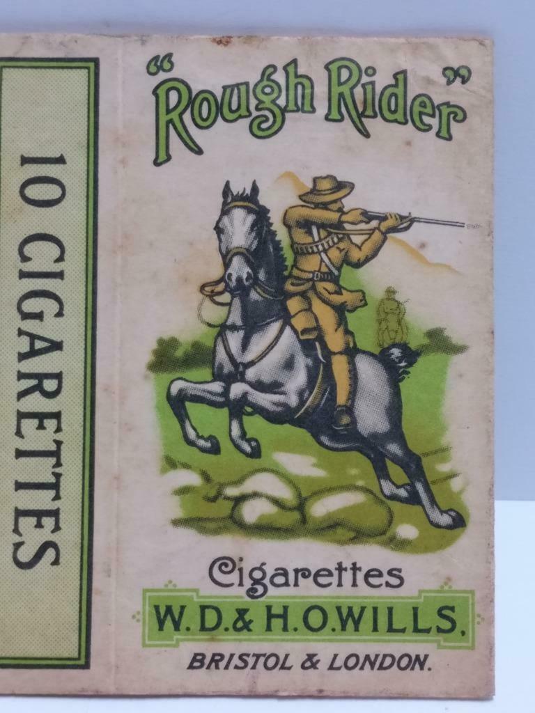 Vtg Malaysia Rough Rider W.D & H.O Wills Cigarettes Empty Paper Box F/S (A2312)