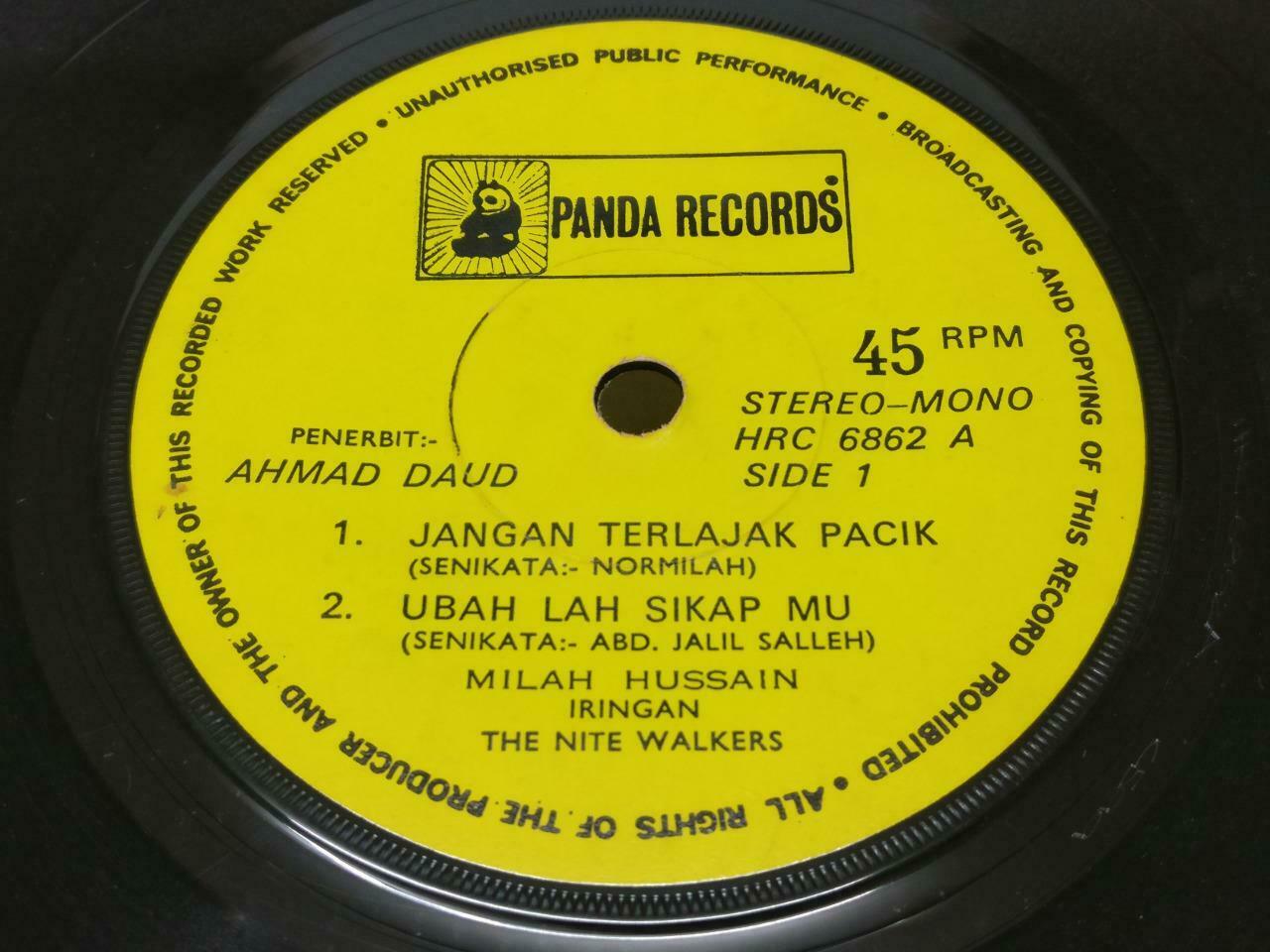 Rare Malaysia Teen Girl Milah Hussain & The Nite Walkers Band Malay EP 7" EP380