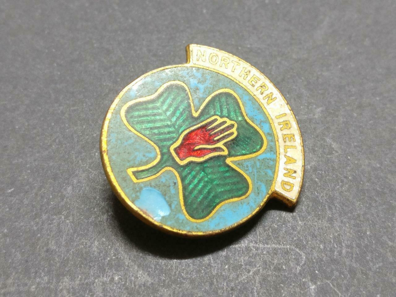 Rare Vintage Northern Ireland Shamrock Leaf Clover Pin Badge F/S B910