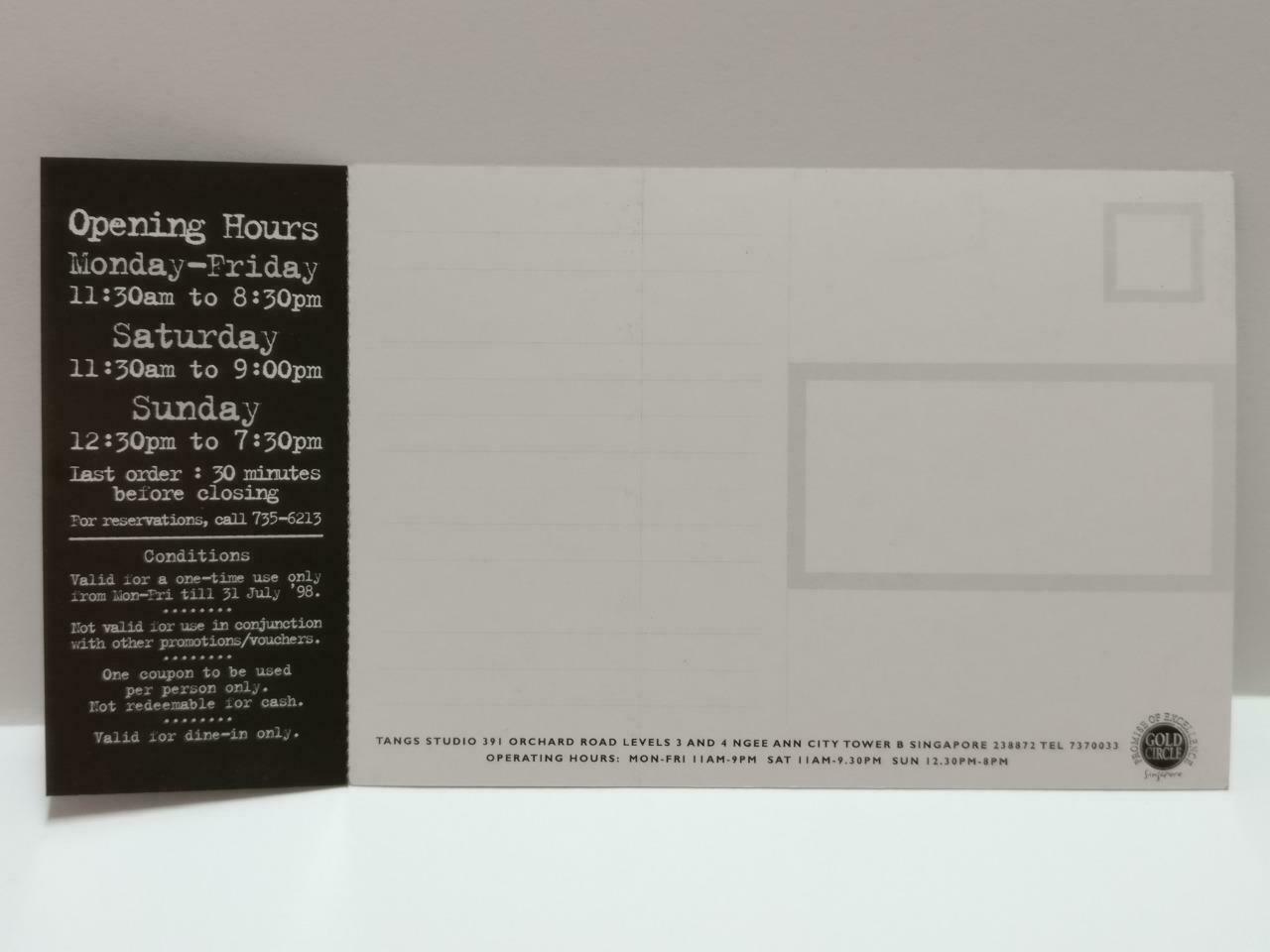 LUCKYPIGEON888 Pret-a-Porter Fashion Models Cafe Ad Singapore Postcard (E0145)