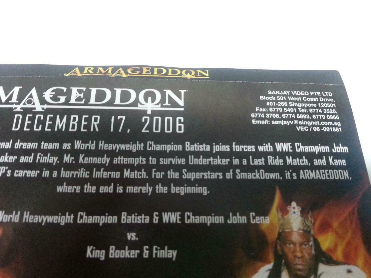 WWE WWF Wrestling RAW Armageddon 2006 Singapore Only 4x VCD Video CD OOP (A854)