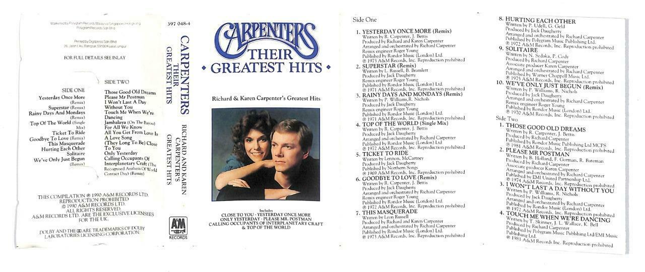 Rare Carpenters Close To You Superstar 1990 Singapore English Cassette CT885