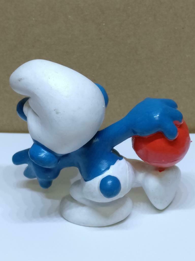 Vintage The Smurfs Red Ball Figurine Miniature 1978 Hong Kong x1 Piece (A1771)