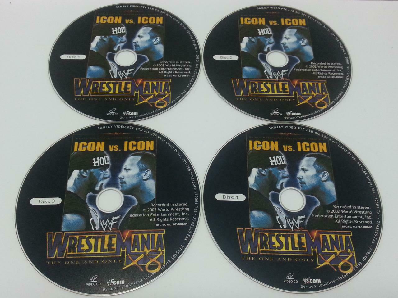 WWE WWF Wrestling WrestleMania Icon vs. Icon 2002 Singapore Only 4x VCD OOP A851