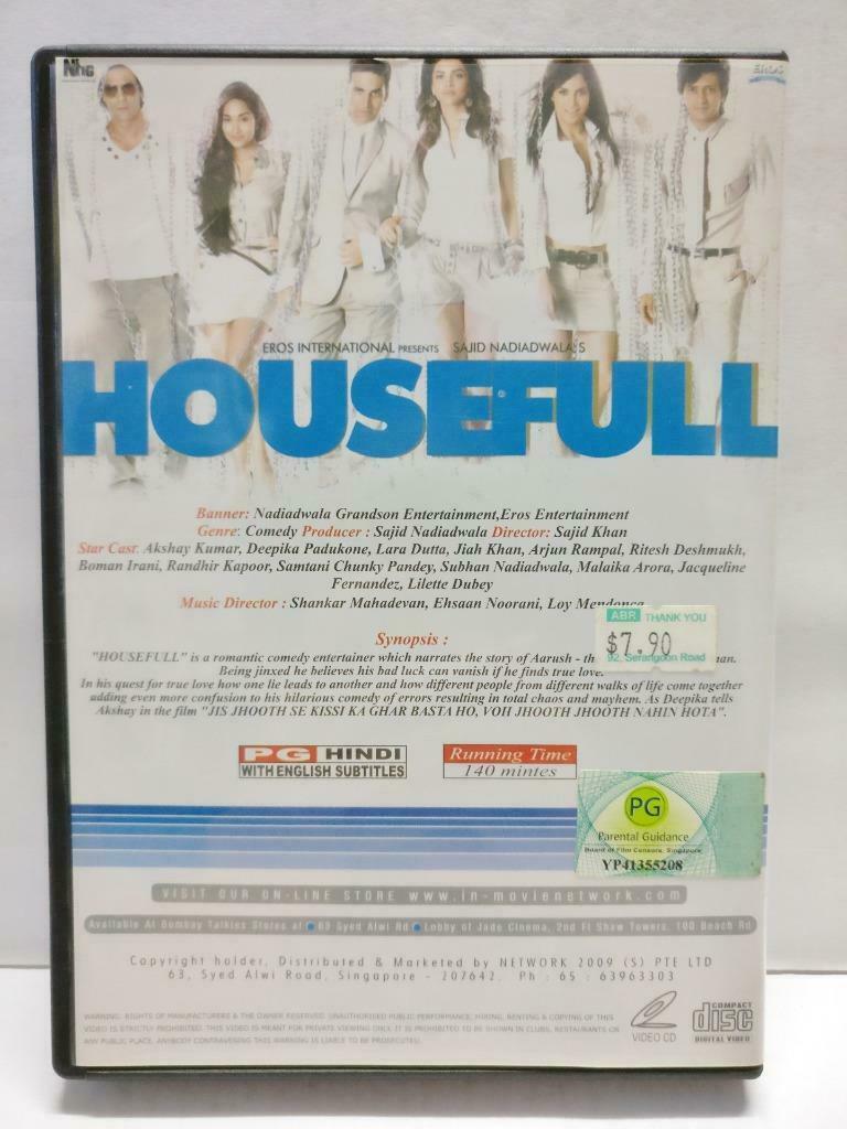 India Bollywood Comedy Movie Housefull Akshay Kumar Singapore Video 3x VCD CD994