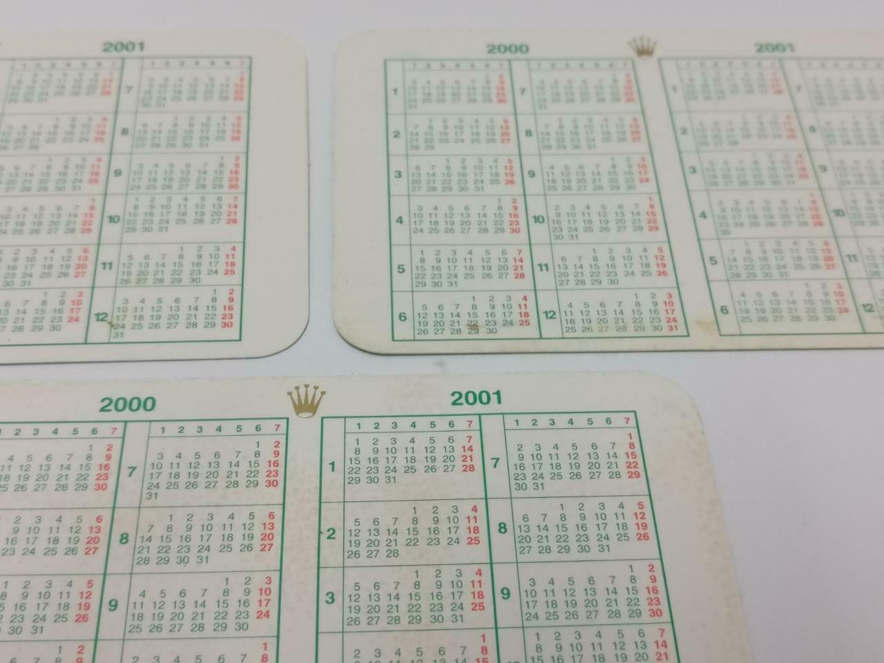 Vintage Rolex 2000 To 2001 Calendar Card x10 F/S (A2422)