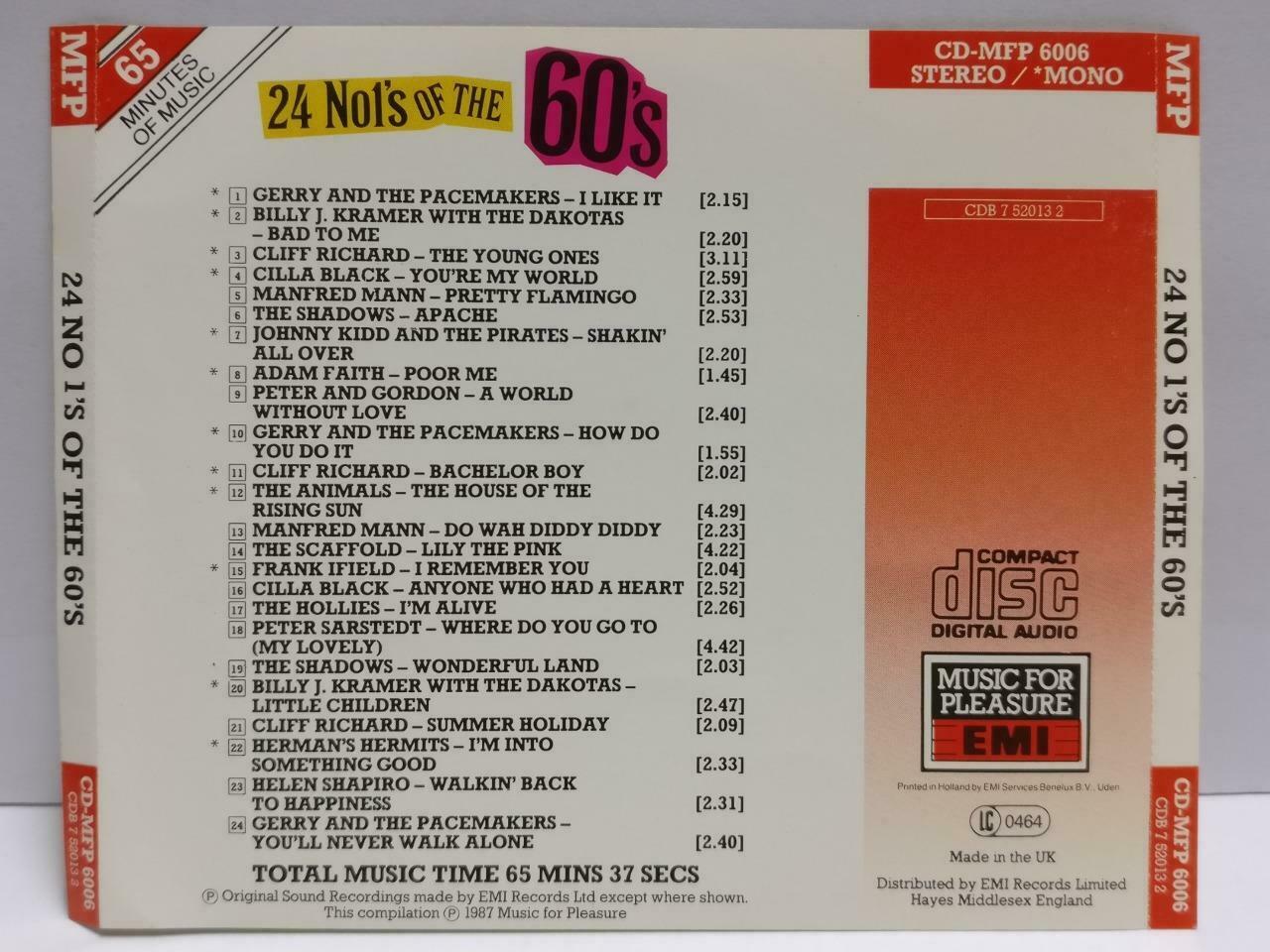 Various Artist 60's Cliff Richard The Hollies The Animals 1987 UK CD (CDS273)