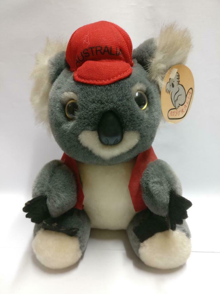 Australia Koala Bear With Cap & Jacket Souvenir 8" Plush Soft Toy F/S (PTY070)