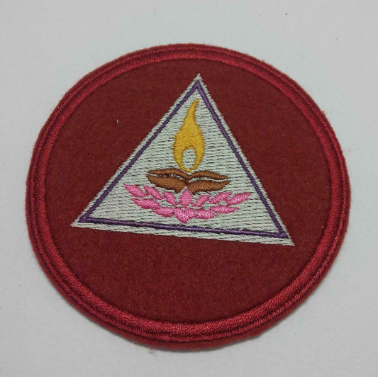 Embroidered Triangle Lotus Candle Pattern Sew On Clothes Patch (A970)