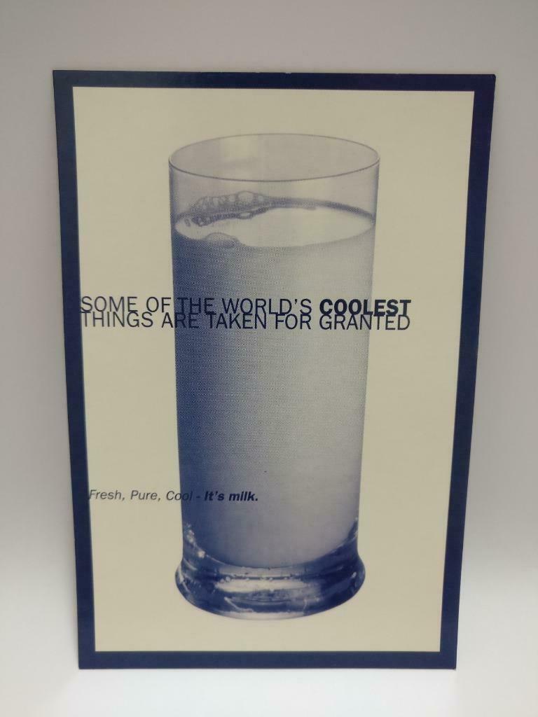 LUCKYPIGEON888 Milk In A Tall Glass Australia Advertisement Postcard (E0027)