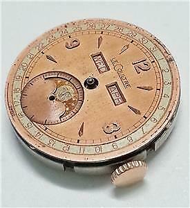 Vintage Jaeger LeCoultre Moonphase Watch Movement & Dial For Parts