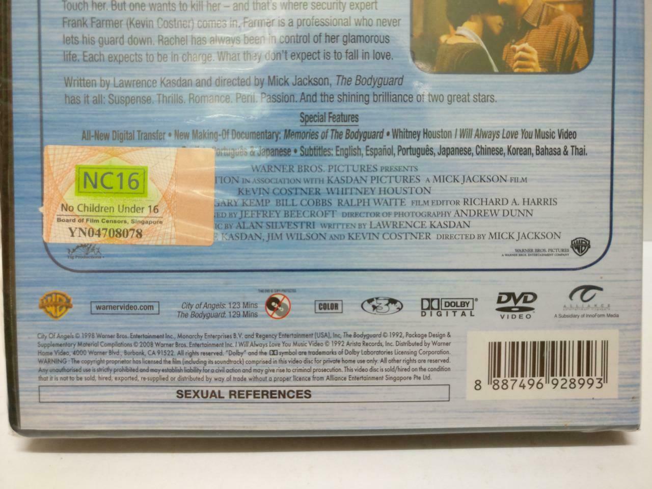 Sealed City Of Angels The Bodyguard Movie Rare Singapore 2x DVD R3 (DVD054)