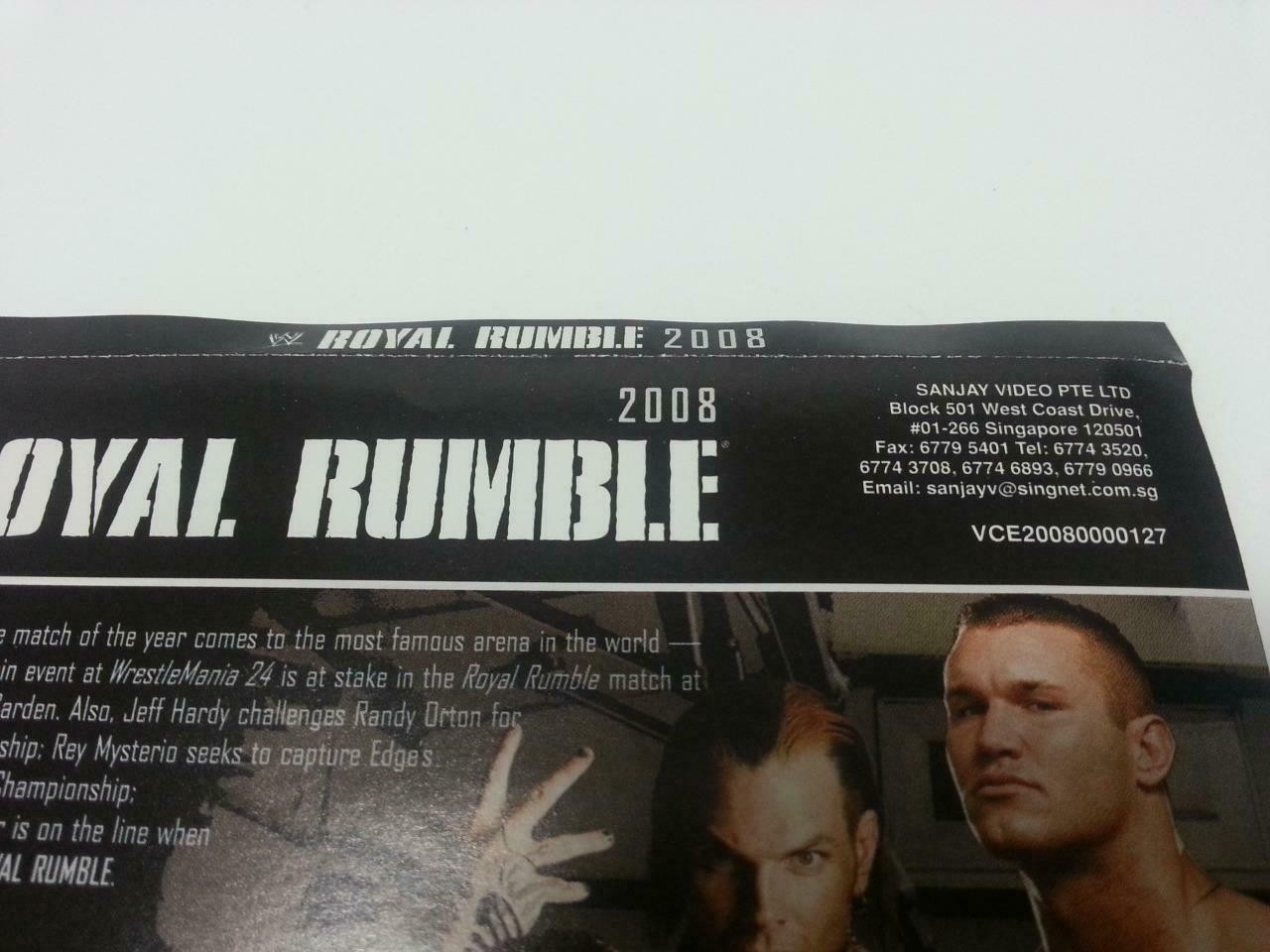 WWE WWF Wrestling Royal Rumble 2008 Singapore Only 4x VCD Video CD OOP (A840)